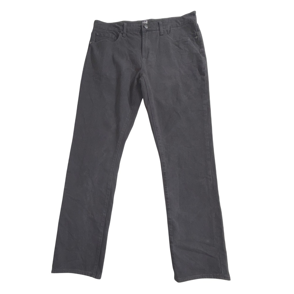 Ike Behar Mens Jeans 34x32 (35x31) Black Wash Straight Leg Casual Classic Modern